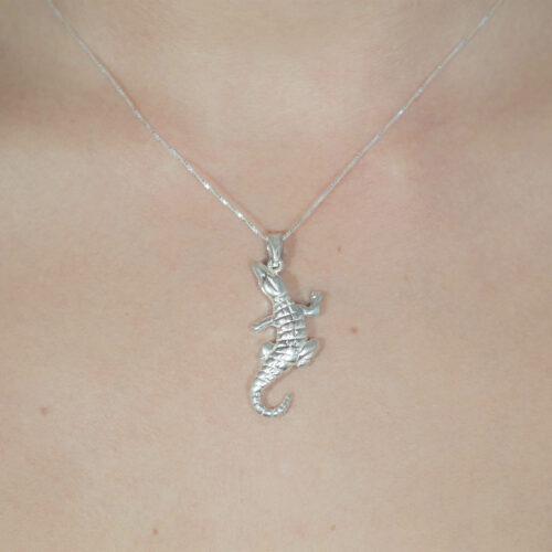 925 Sterling Silver American Crocodile Necklace (Crocodylus acutus) to support conservation