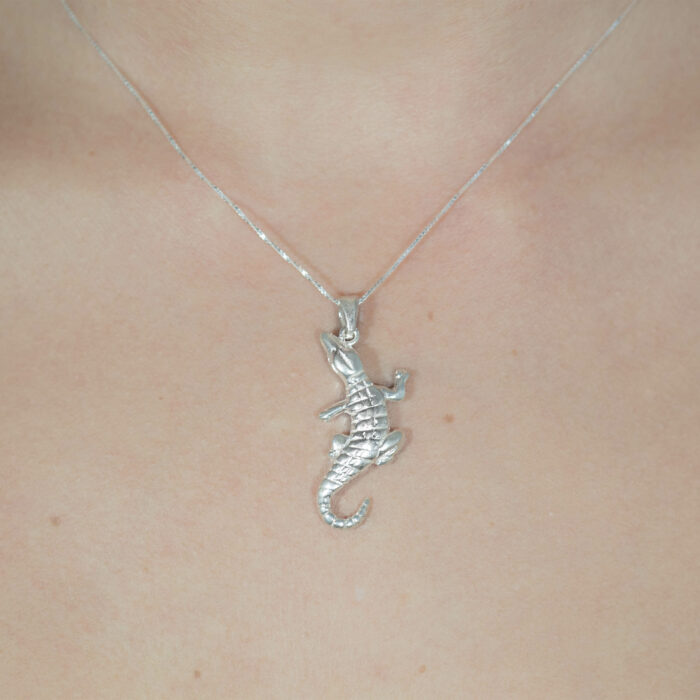 925 Sterling Silver American Crocodile Necklace (Crocodylus acutus) to support conservation