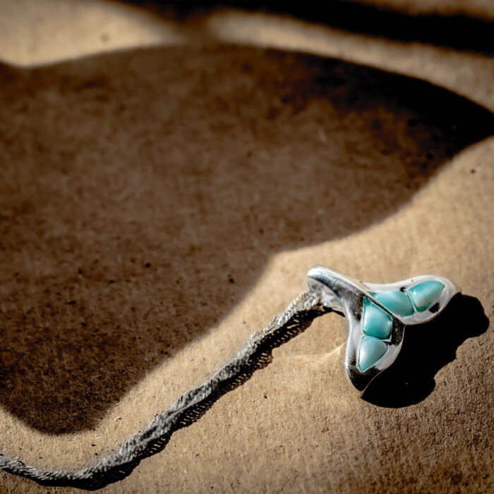 925 Sterling Silver blue whale tail necklace (Balaenoptera musculus) to support research and monitoring