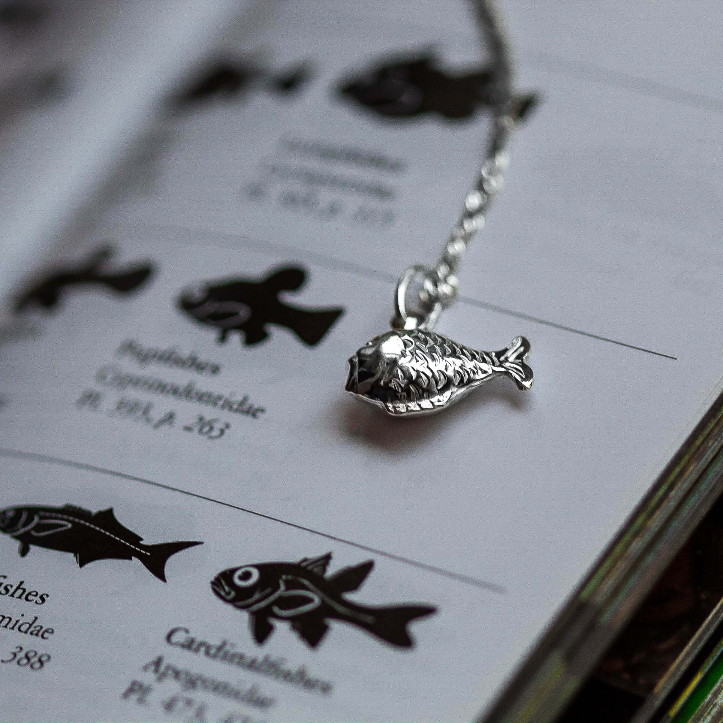 Fly Fishing Necklace and Pewter Pendant Ladies Chain in Soft Pouch Reel Fly  Carp Gift Nl -  Canada