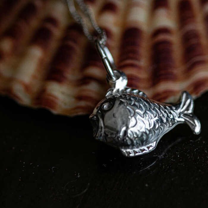 925 sterling silver necklace of a chub fish to support conservation and research