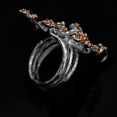 925 sterling Silver coral sclerites ring to support research, monitoring and community empowerment
