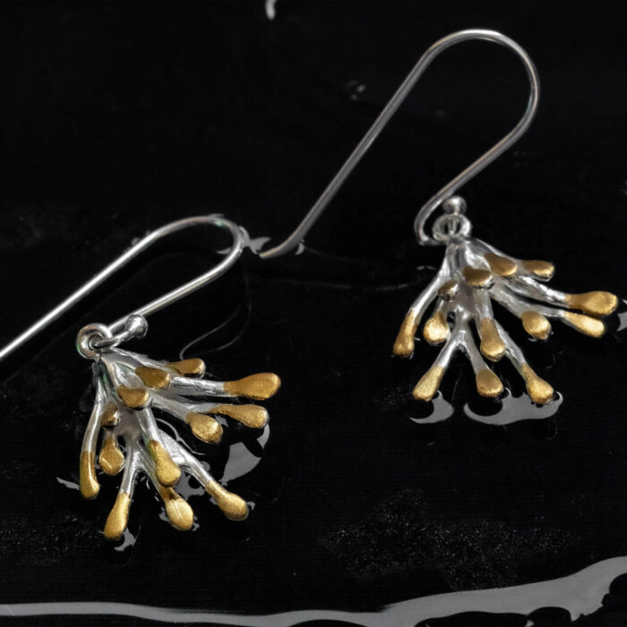 Shop for conservation by purchasing this 925 sterling Silver earrings that resembles pocillopora genus coral to help protect what you love