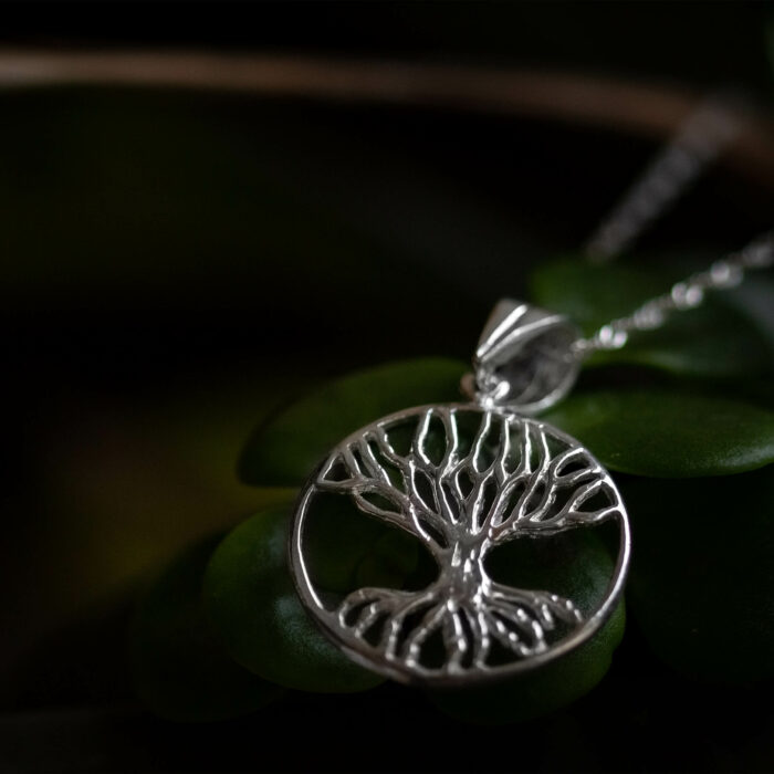 Mangrove life tree pendant made of 925 sterling Silver for beach and ocean lovers and marine conservation activists who wish to support wildlife conservation and community empowerment in costa rica