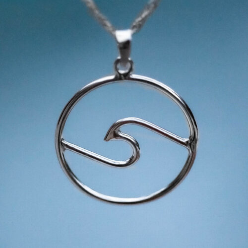 beach jewelry for ocean lovers with a shape of a wave also known as the sea sign, made of 925 sterling silver